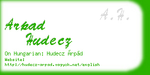 arpad hudecz business card