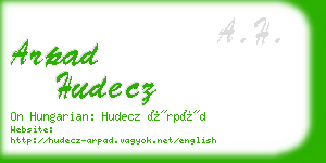 arpad hudecz business card